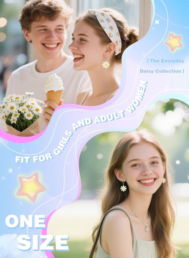 Civlory 70s Women Accessories for Outfits Acrylic Daisy Costume Adult Flower Drop Earrings for Women - Lightweight Yellow Dangle Jewelry, Cute Summer Accessories - Image 4